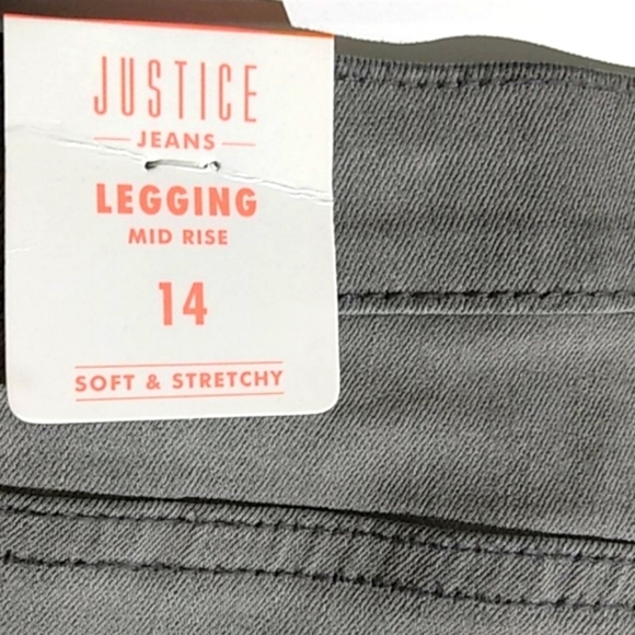 JUSTICE NWT MID RISE JEAN LEGGINGS SIZE 14 GIRLS - Picture 5 of 10